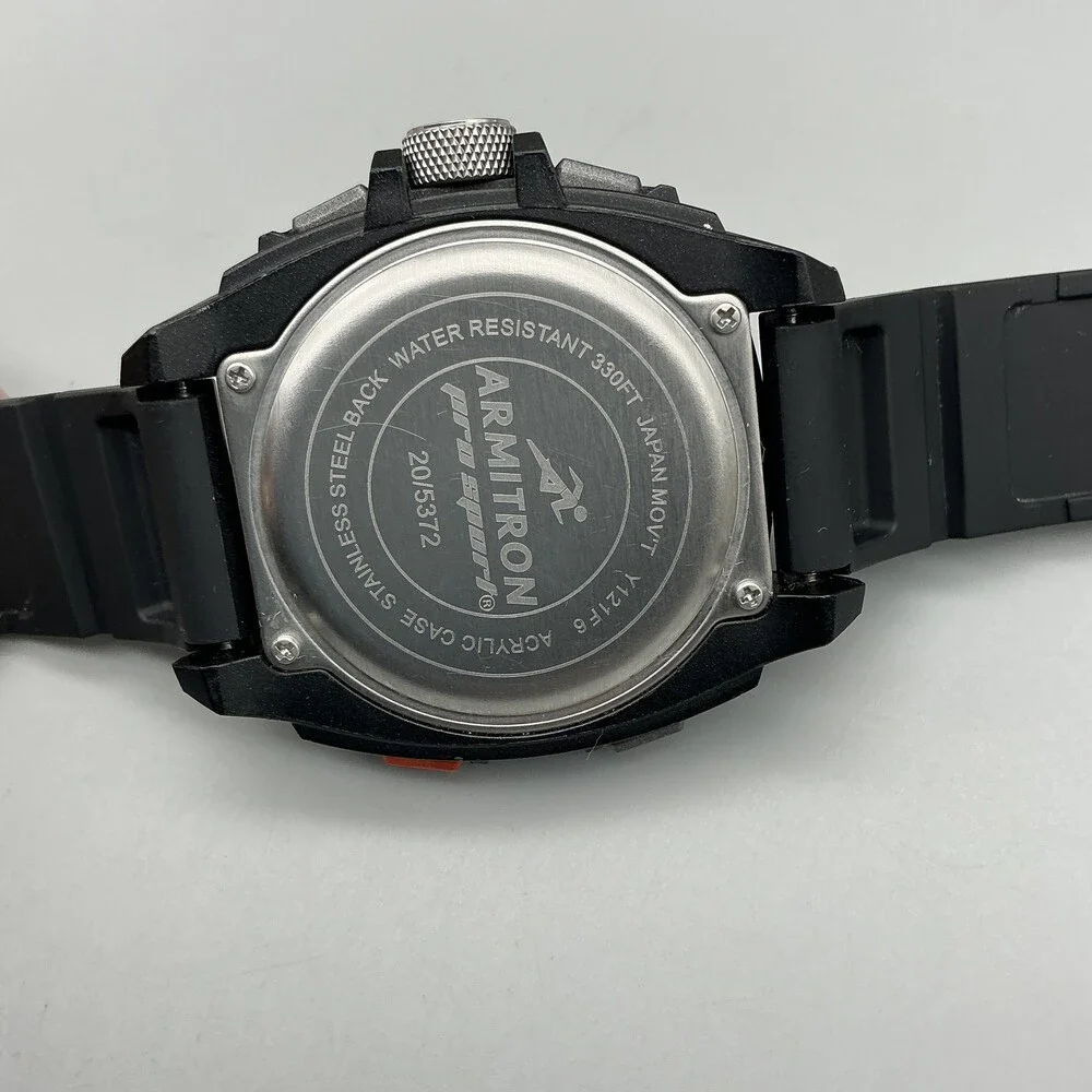 Armitron Mens Watch 45mm Black Dial Pro Sport Analog Digital 2015372 WR330ft